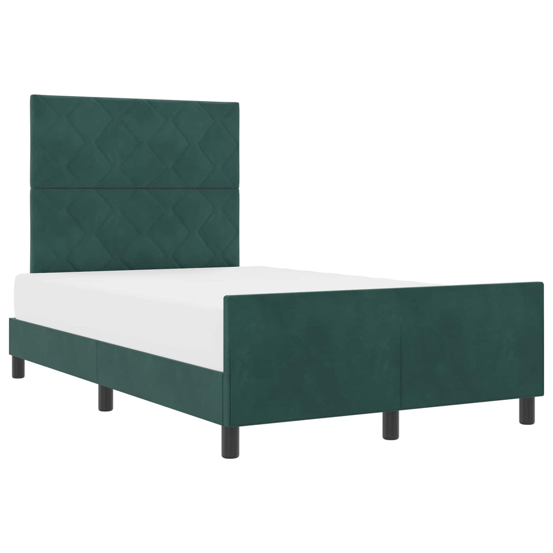 Box spring seng med hovedgærde Mørkegrøn 120 x 200 cm Fløjl
