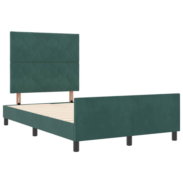 Box spring seng med hovedgærde Mørkegrøn 120 x 200 cm Fløjl