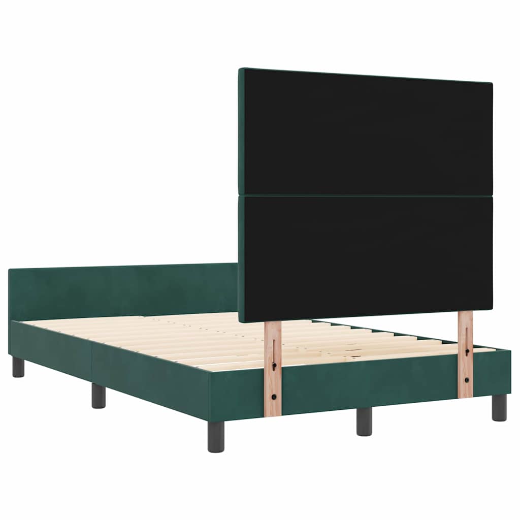 Box spring seng med hovedgærde Mørkegrøn 120 x 200 cm Fløjl