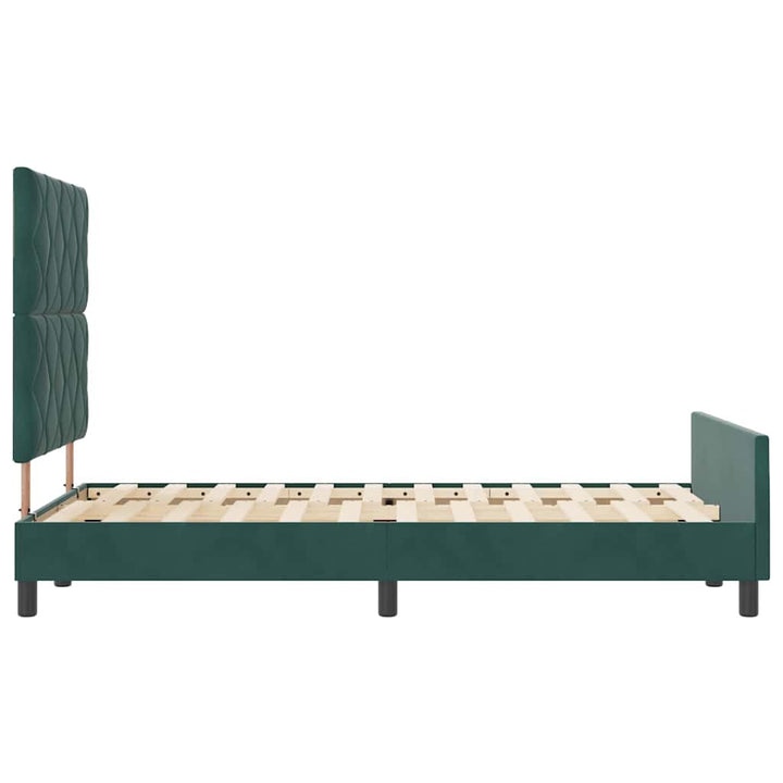 Box spring seng med hovedgærde Mørkegrøn 120 x 200 cm Fløjl