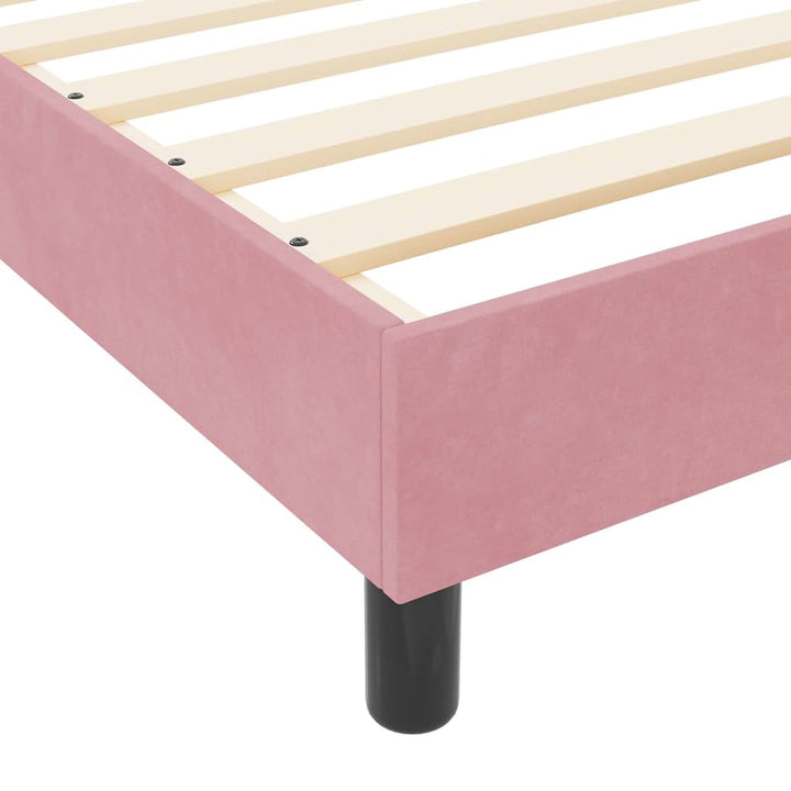 Box spring seng med hovedgærde Lyserød 120 x 200 cm Fløjl