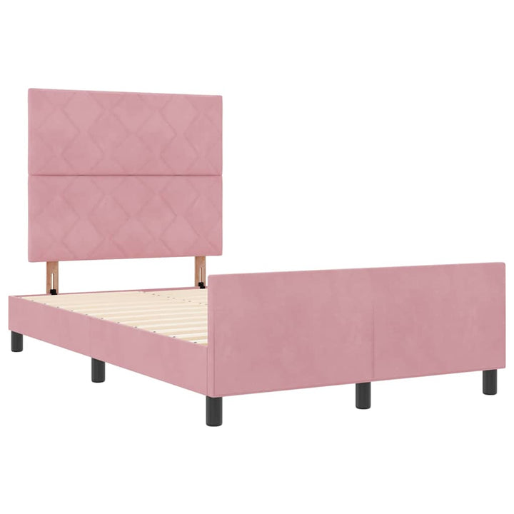 Box spring seng med hovedgærde Lyserød 120 x 200 cm Fløjl
