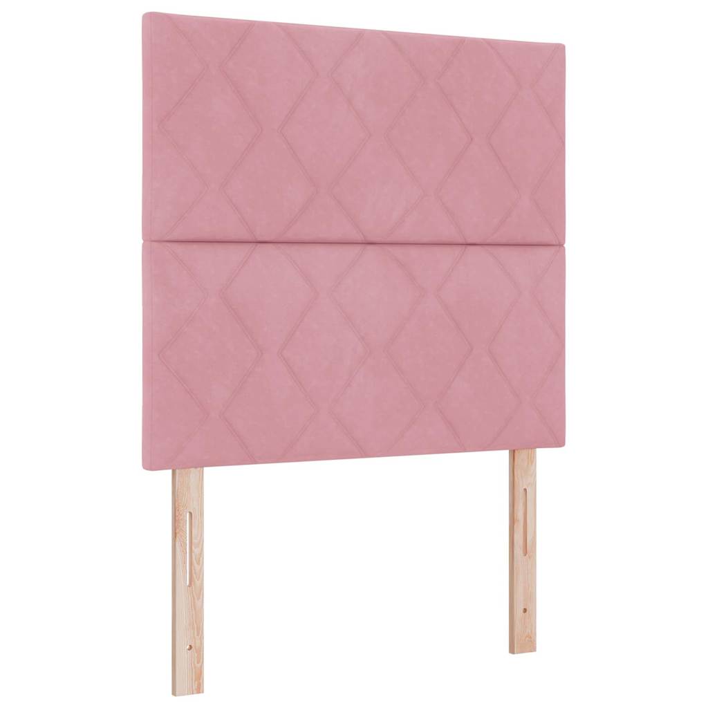 Box spring seng med hovedgærde Lyserød 120 x 200 cm Fløjl