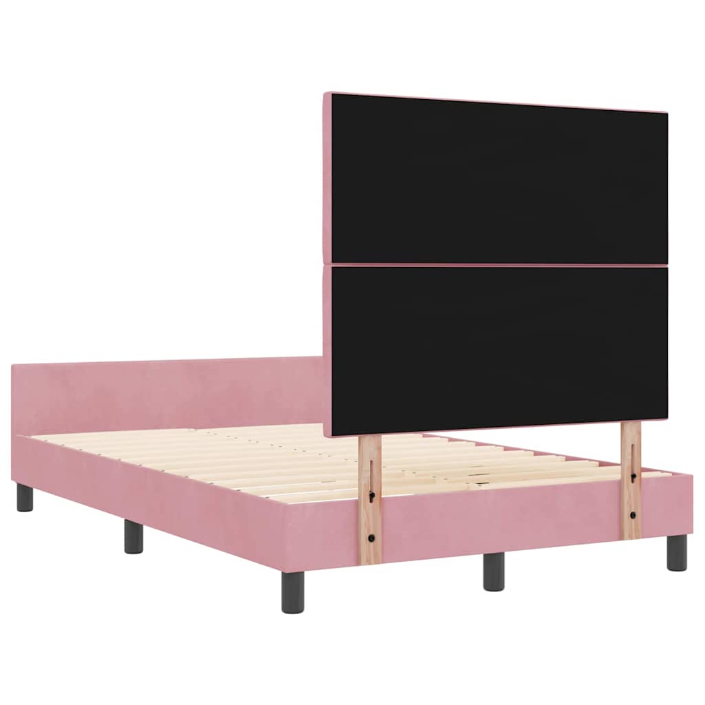 Box spring seng med hovedgærde Lyserød 120 x 200 cm Fløjl