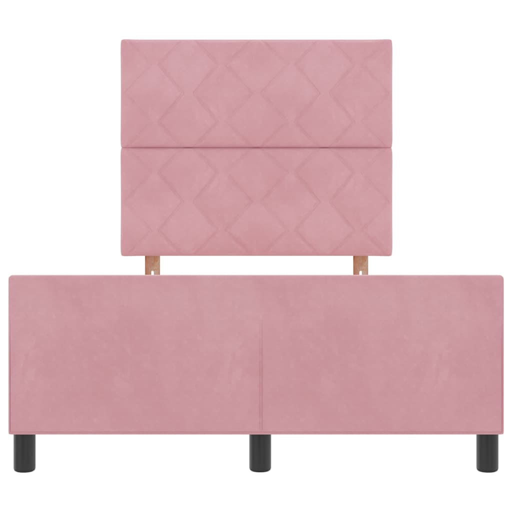 Box spring seng med hovedgærde Lyserød 120 x 200 cm Fløjl