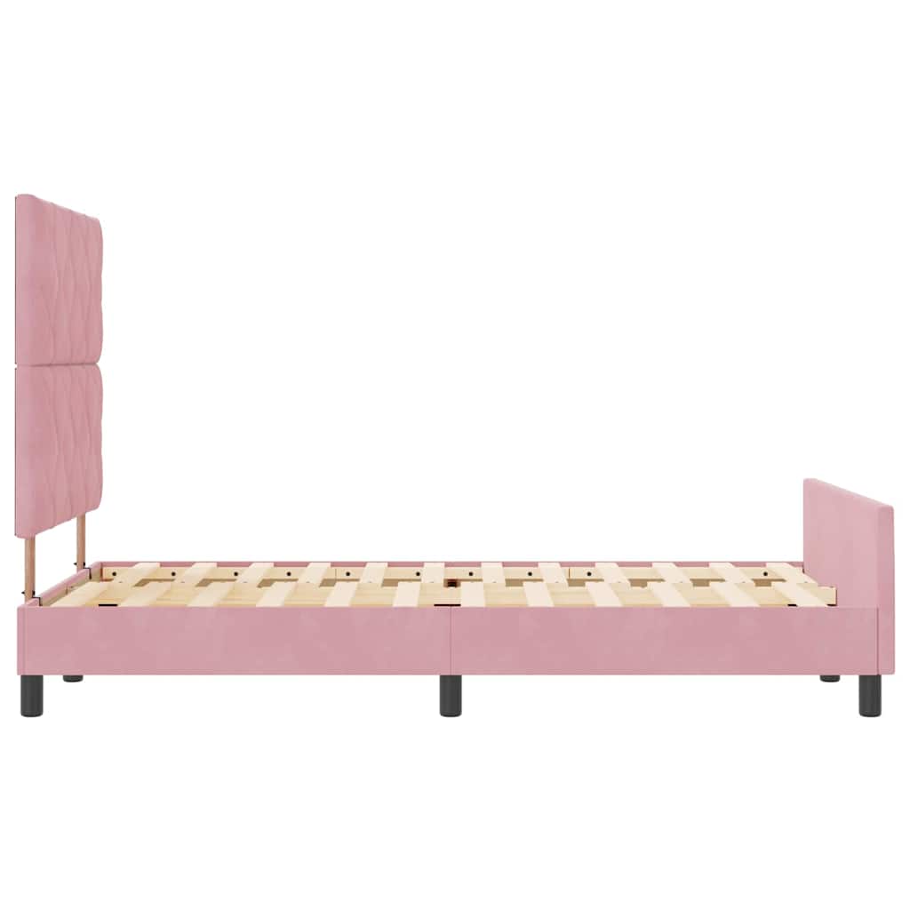Box spring seng med hovedgærde Lyserød 120 x 200 cm Fløjl