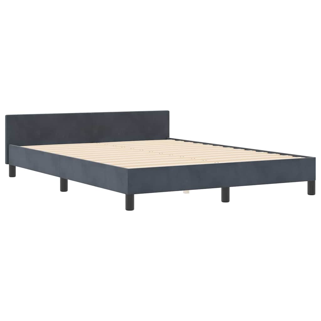 Box spring seng med hovedgærde Mørkegrå 140 x 200 cm Fløjl