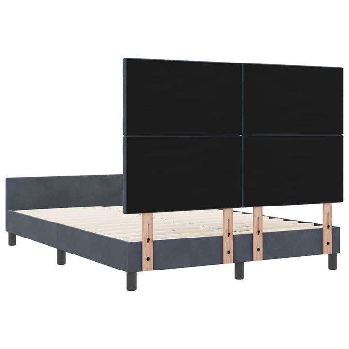 Box spring seng med hovedgærde Mørkegrå 140 x 200 cm Fløjl