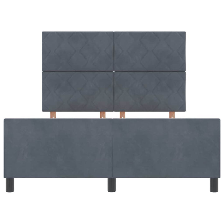 Box spring seng med hovedgærde Mørkegrå 140 x 200 cm Fløjl
