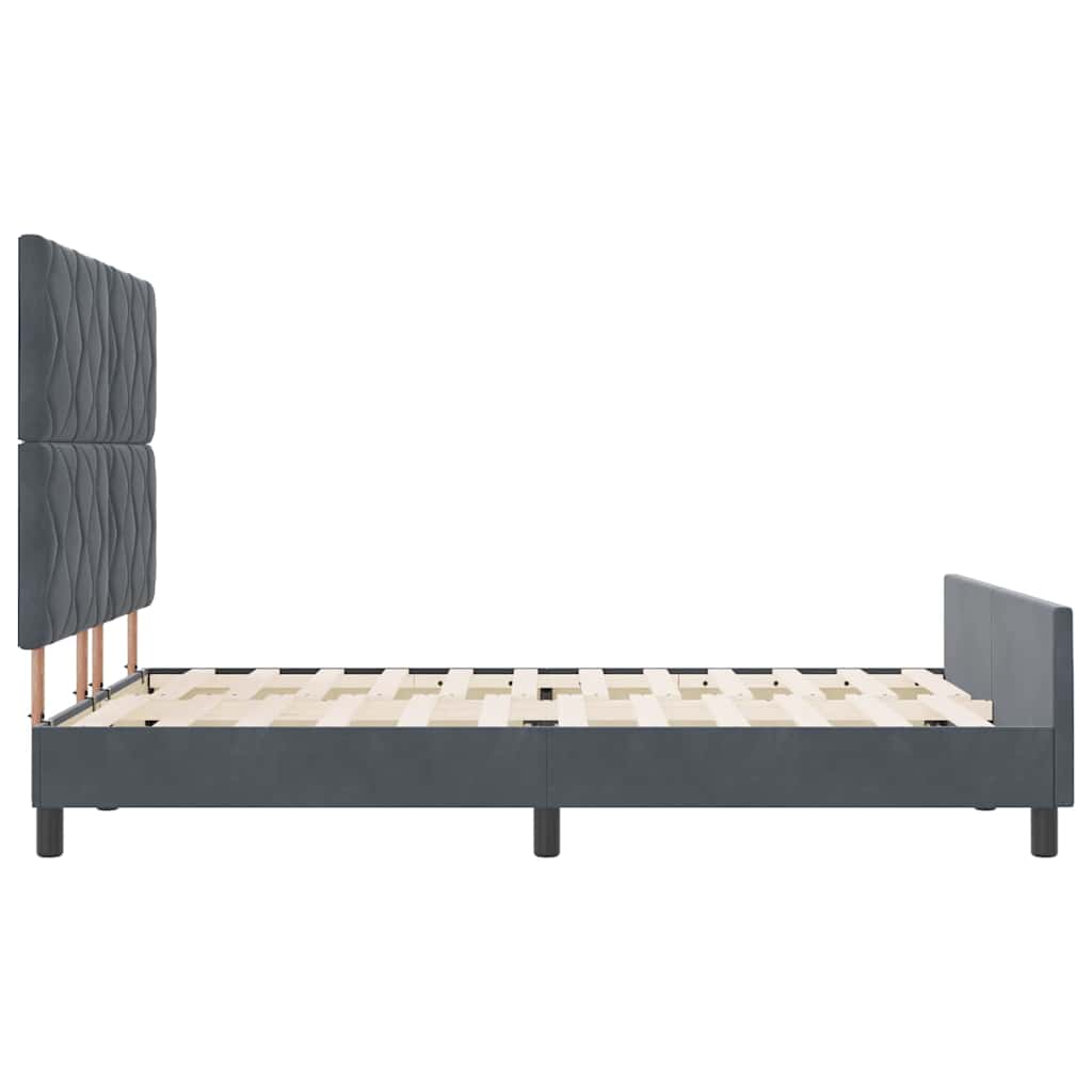 Box spring seng med hovedgærde Mørkegrå 140 x 200 cm Fløjl