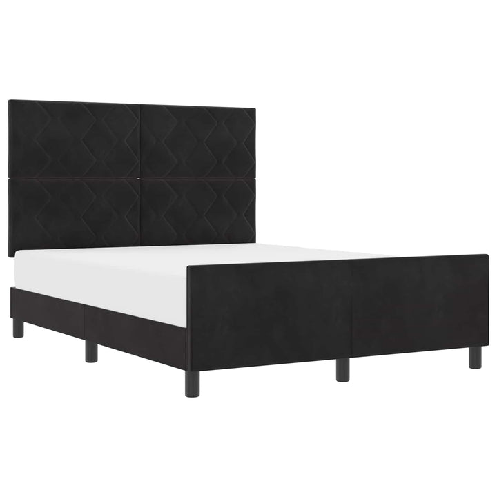 Box spring seng med hovedgærde Sort 140 x 200 cm Fløjl