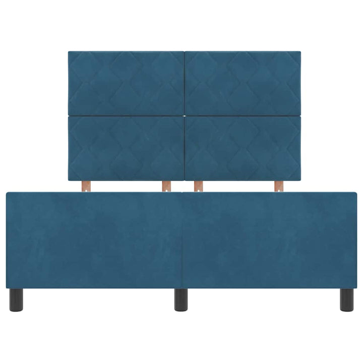 Box spring seng med hovedgærde Mørk blå 140 x 200 cm Fløjl