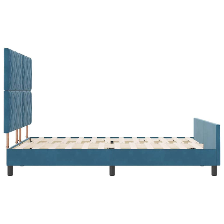 Box spring seng med hovedgærde Mørk blå 140 x 200 cm Fløjl