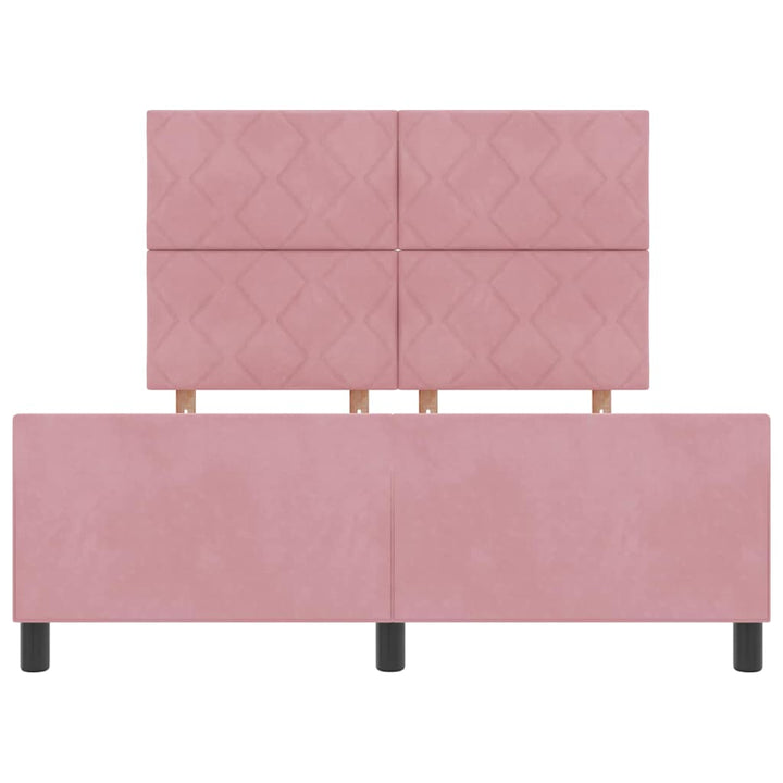 Box spring seng med hovedgærde Lyserød 140 x 200 cm Fløjl
