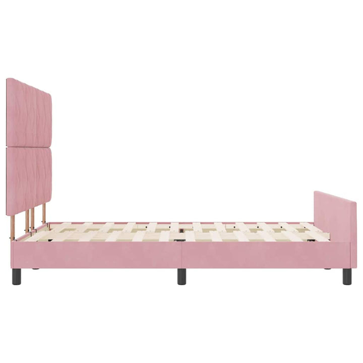 Box spring seng med hovedgærde Lyserød 140 x 200 cm Fløjl