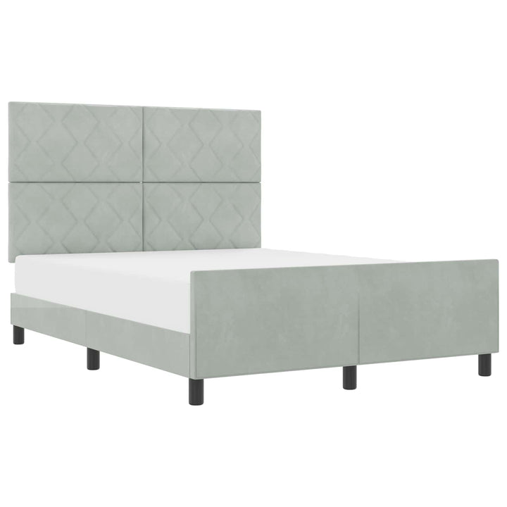Box spring seng med hovedgærde Lysegrå 160 x 200 cm Fløjl