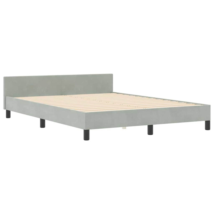 Box spring seng med hovedgærde Lysegrå 160 x 200 cm Fløjl