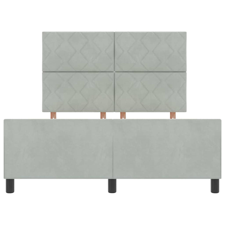 Box spring seng med hovedgærde Lysegrå 160 x 200 cm Fløjl