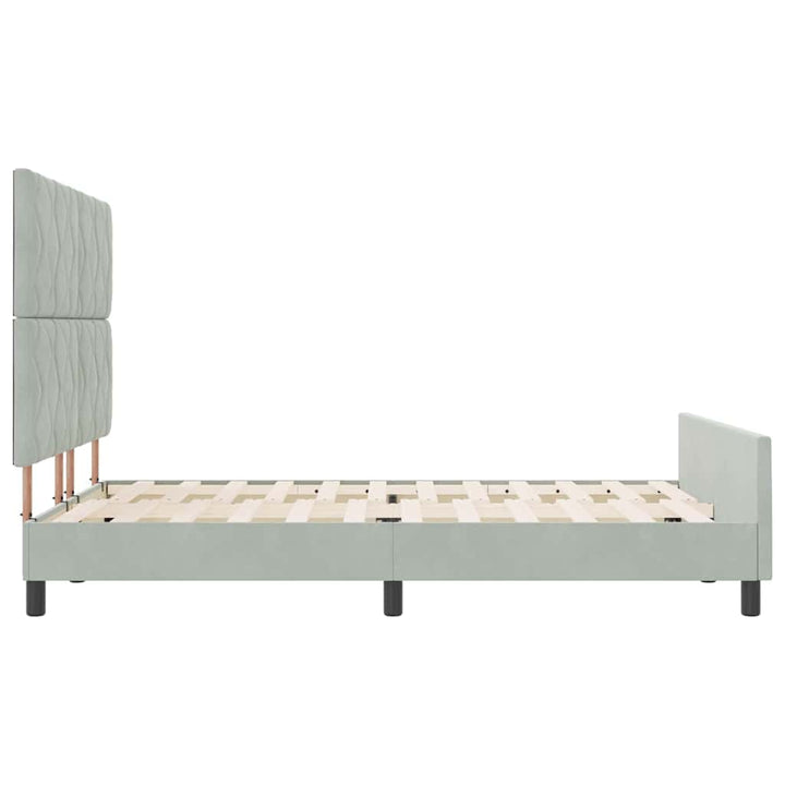 Box spring seng med hovedgærde Lysegrå 160 x 200 cm Fløjl