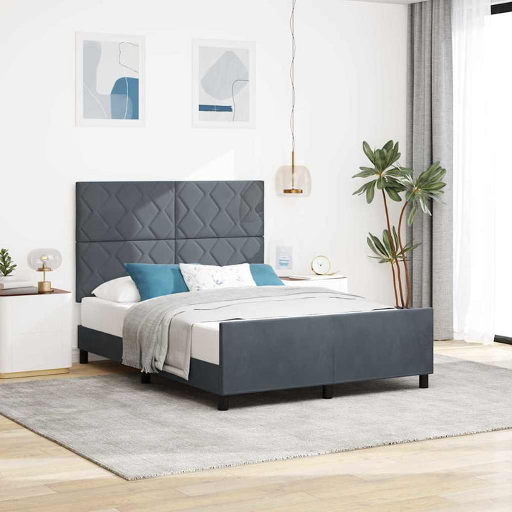 Box spring seng med hovedgærde Mørkegrå 160 x 200 cm Fløjl