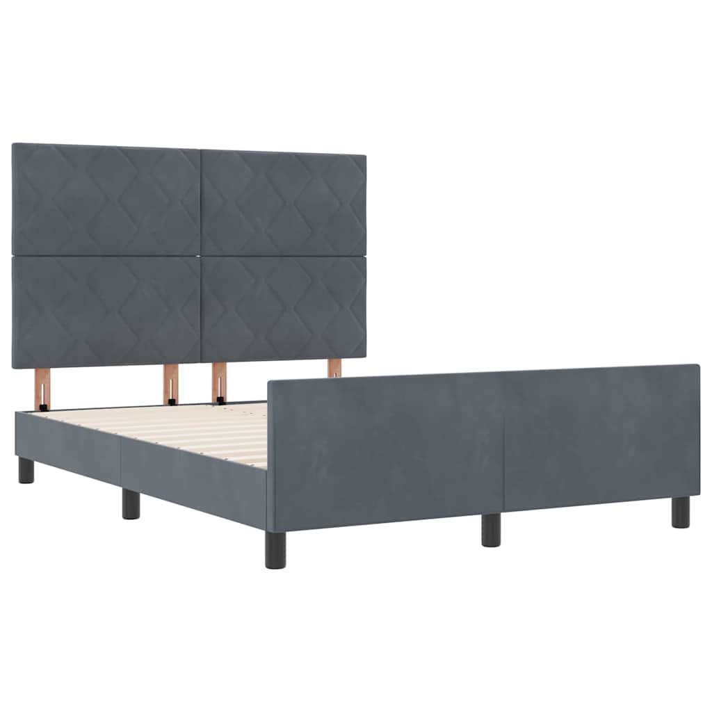 Box spring seng med hovedgærde Mørkegrå 160 x 200 cm Fløjl