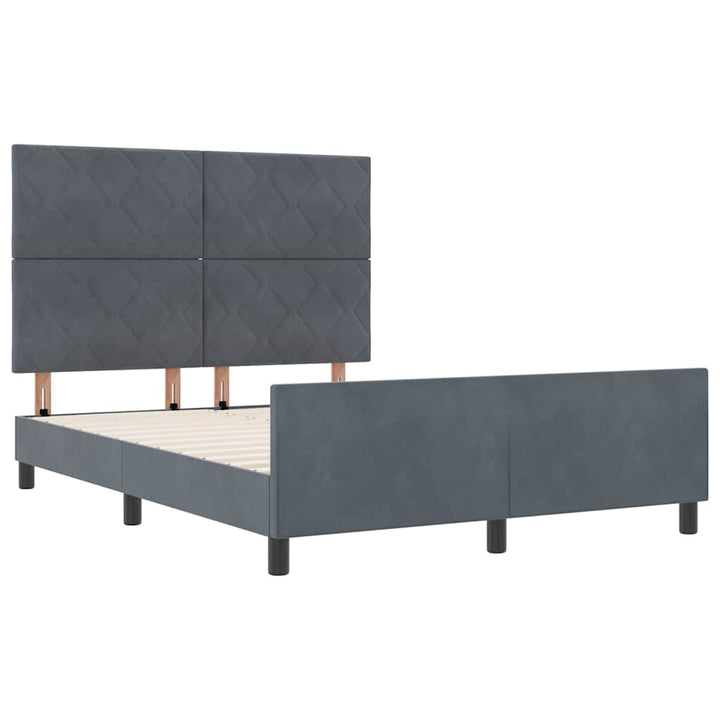 Box spring seng med hovedgærde Mørkegrå 160 x 200 cm Fløjl