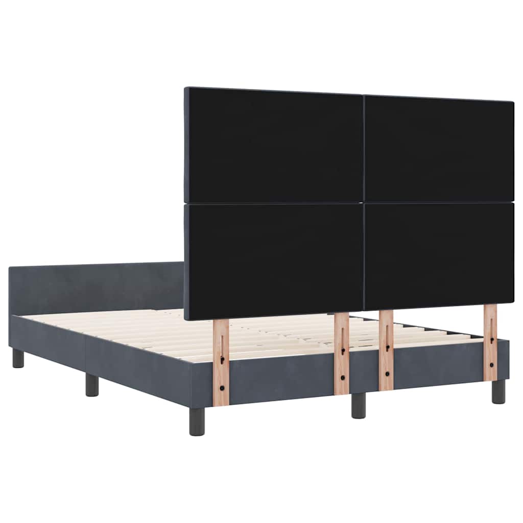 Box spring seng med hovedgærde Mørkegrå 160 x 200 cm Fløjl