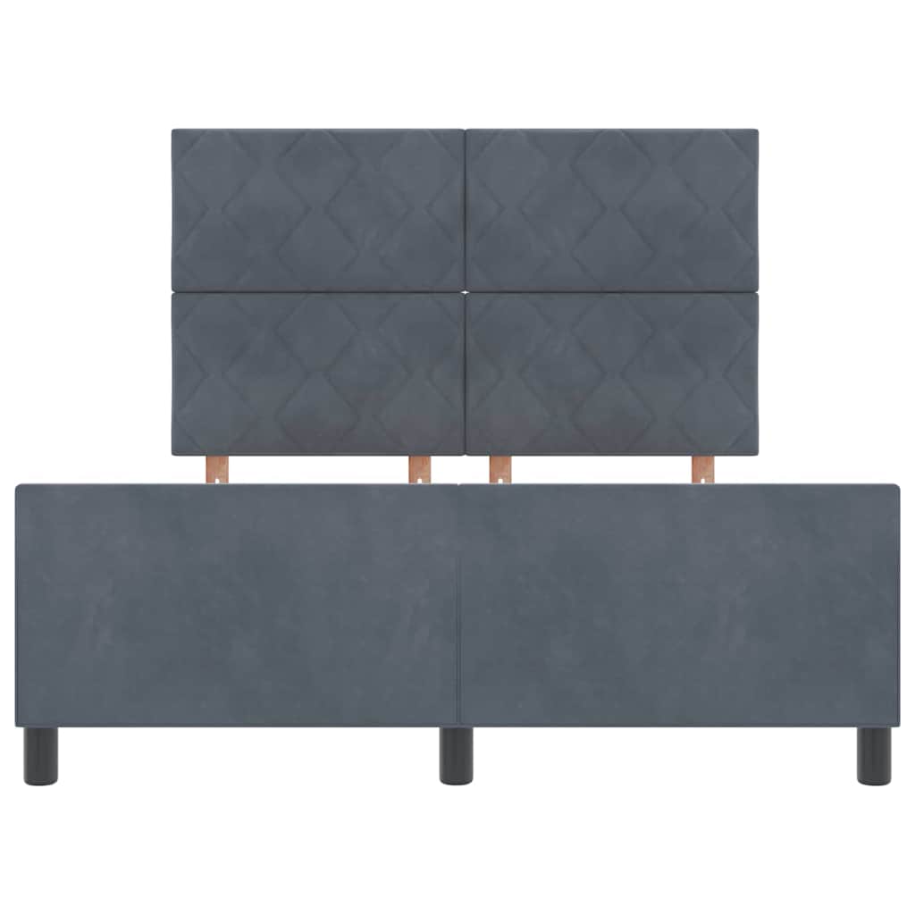 Box spring seng med hovedgærde Mørkegrå 160 x 200 cm Fløjl