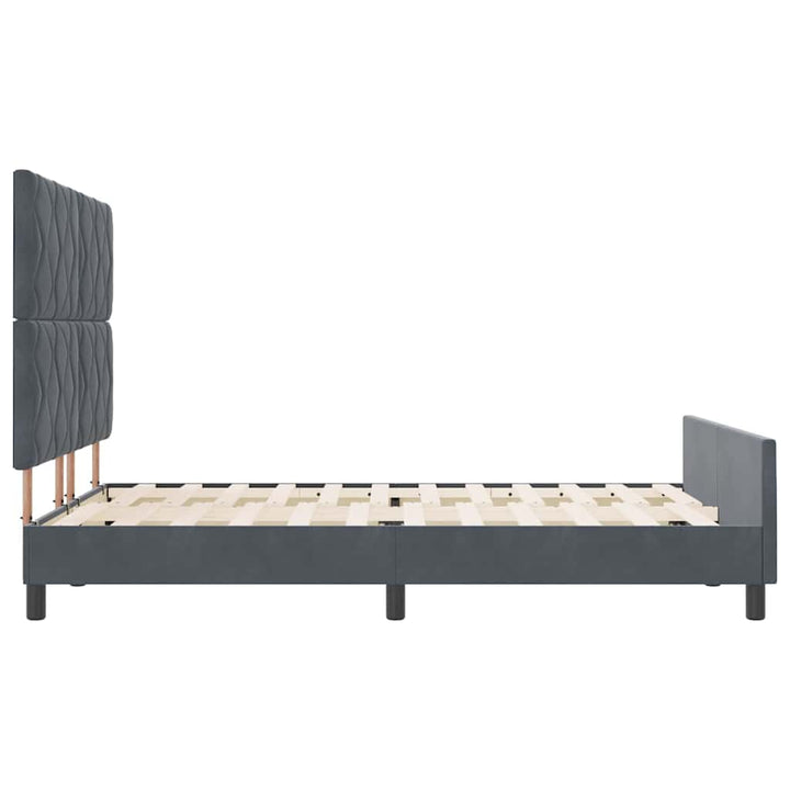 Box spring seng med hovedgærde Mørkegrå 160 x 200 cm Fløjl