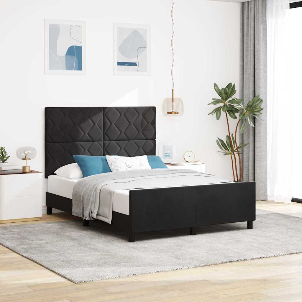 Box spring seng med hovedgærde Sort 160 x 200 cm Fløjl