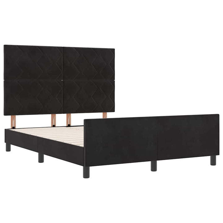 Box spring seng med hovedgærde Sort 160 x 200 cm Fløjl