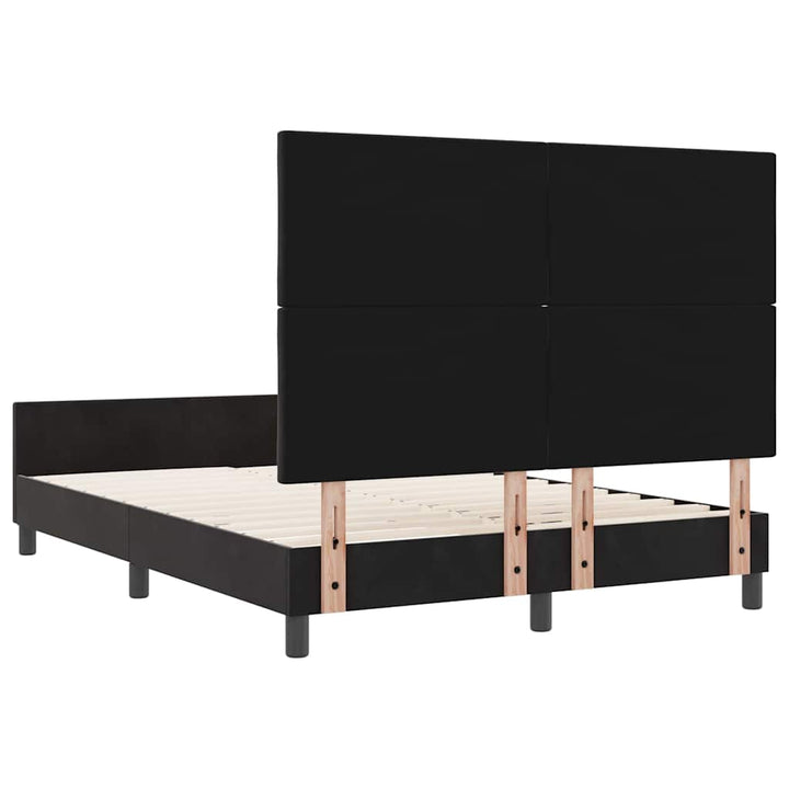 Box spring seng med hovedgærde Sort 160 x 200 cm Fløjl