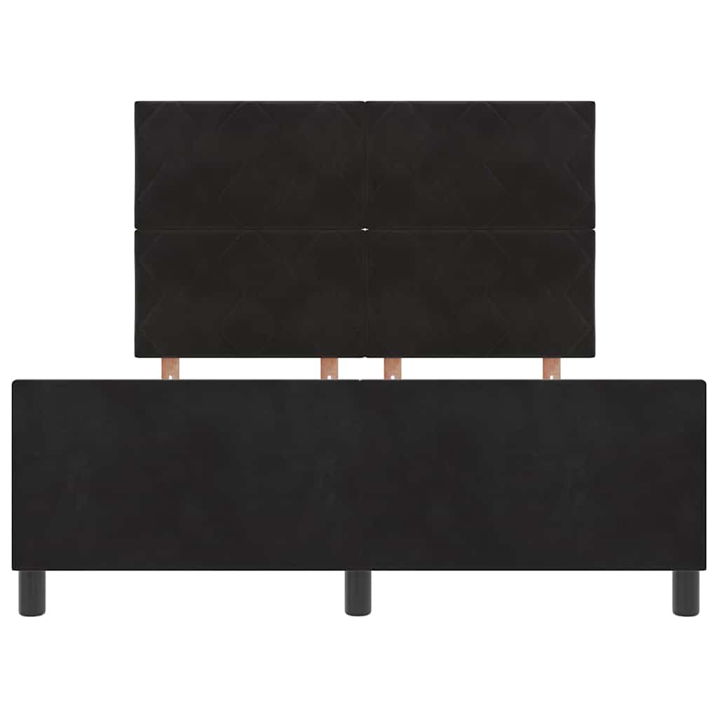 Box spring seng med hovedgærde Sort 160 x 200 cm Fløjl
