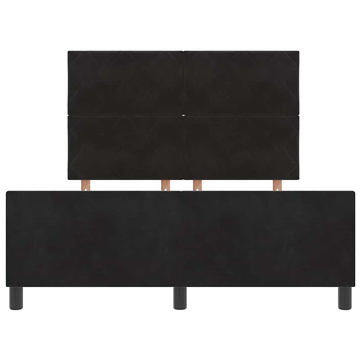 Box spring seng med hovedgærde Sort 160 x 200 cm Fløjl