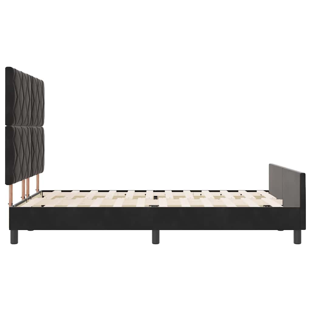 Box spring seng med hovedgærde Sort 160 x 200 cm Fløjl