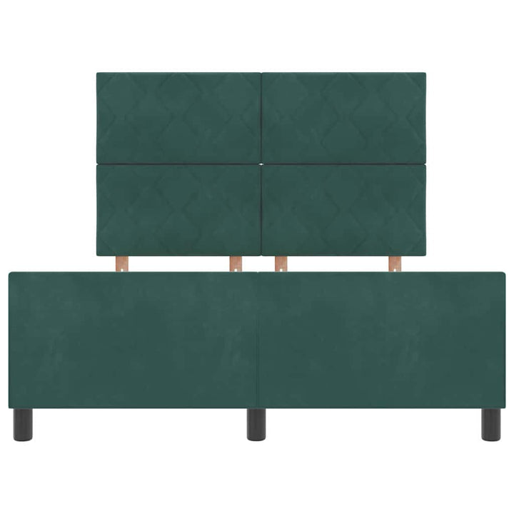 Box spring seng med hovedgærde Mørkegrøn 160 x 200 cm Fløjl