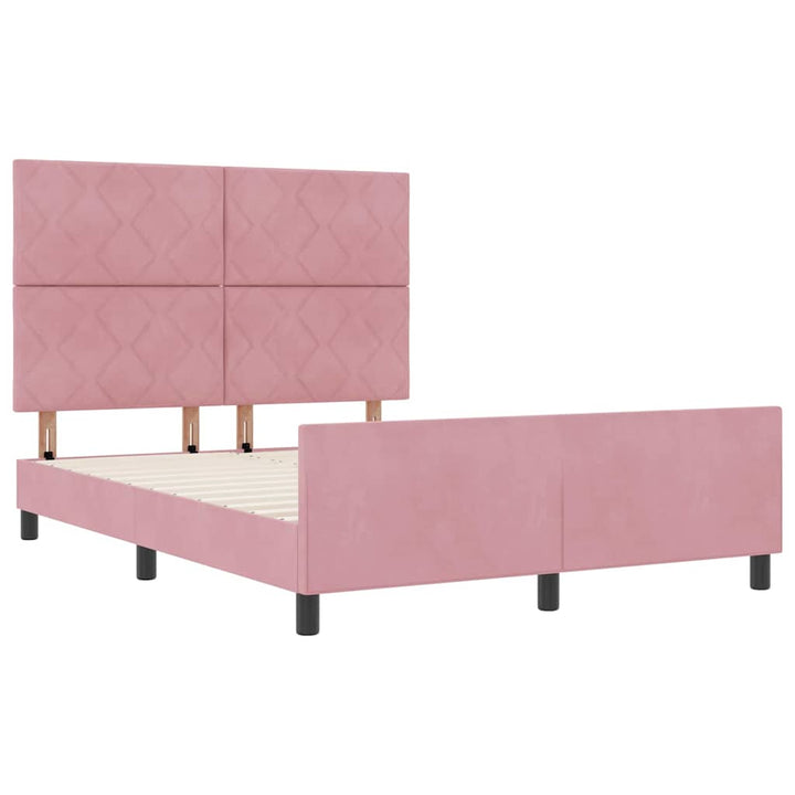 Box spring seng med hovedgærde Lyserød 160 x 200 cm Fløjl
