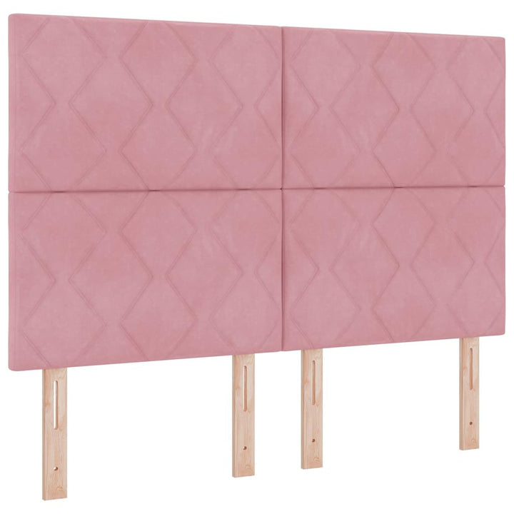 Box spring seng med hovedgærde Lyserød 160 x 200 cm Fløjl