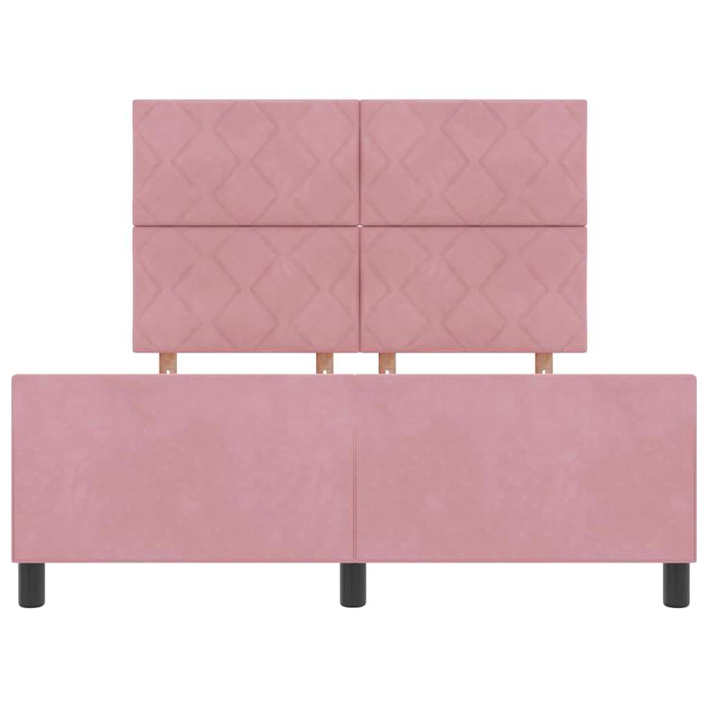 Box spring seng med hovedgærde Lyserød 160 x 200 cm Fløjl