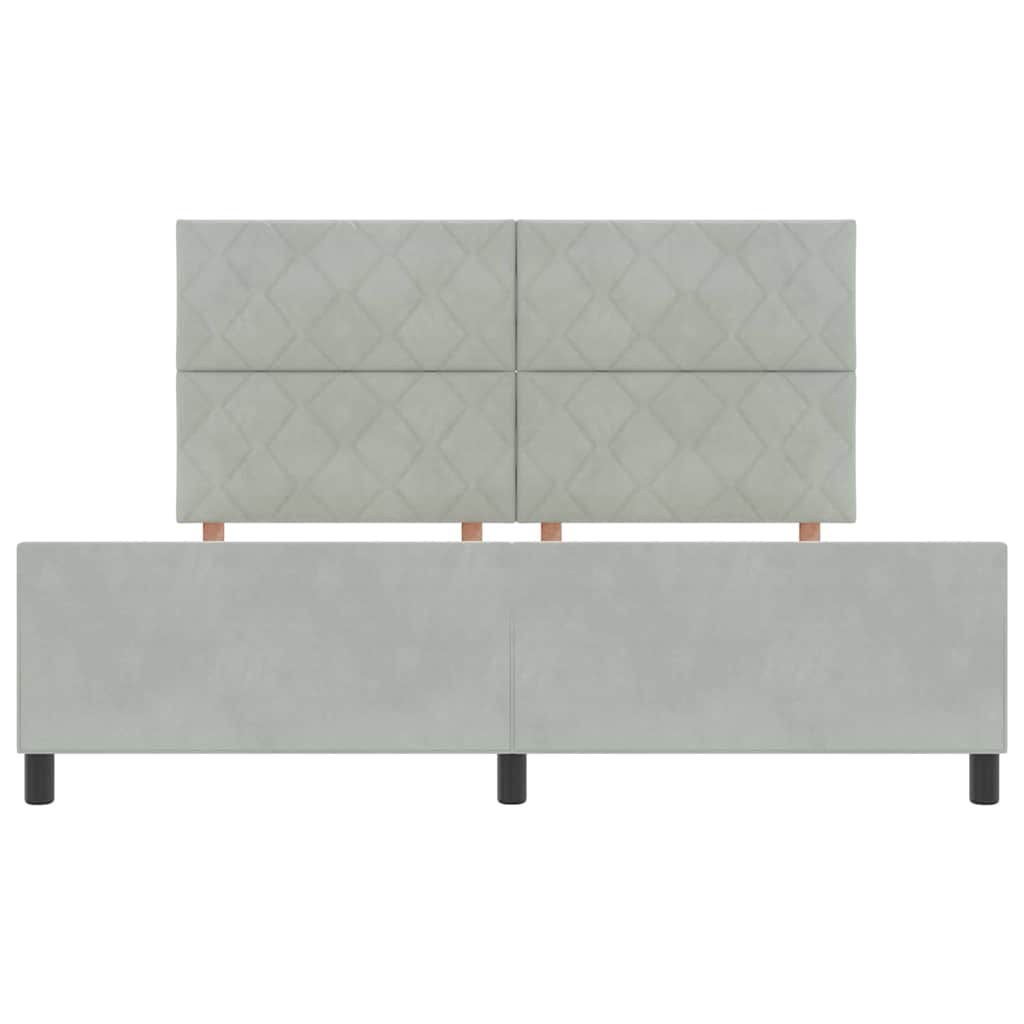 Box spring seng med hovedgærde Lysegrå 180 x 200 cm Fløjl