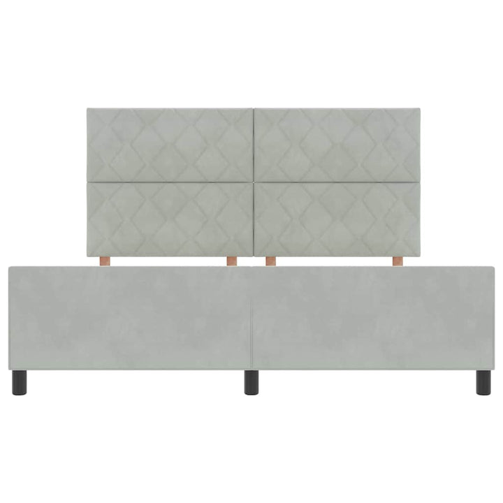 Box spring seng med hovedgærde Lysegrå 180 x 200 cm Fløjl