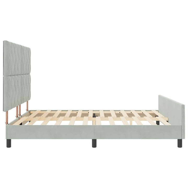 Box spring seng med hovedgærde Lysegrå 180 x 200 cm Fløjl