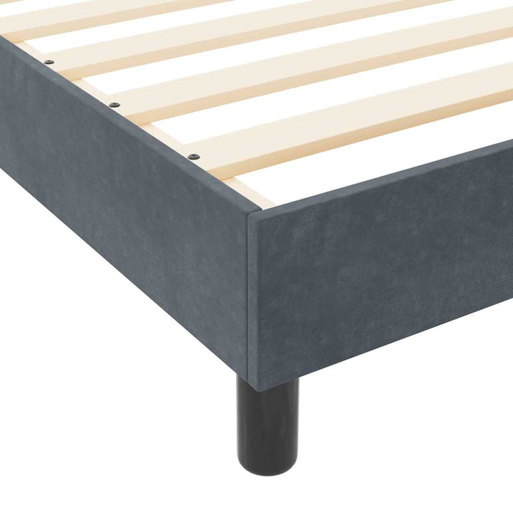Box spring seng med hovedgærde Mørkegrå 180 x 200 cm Fløjl