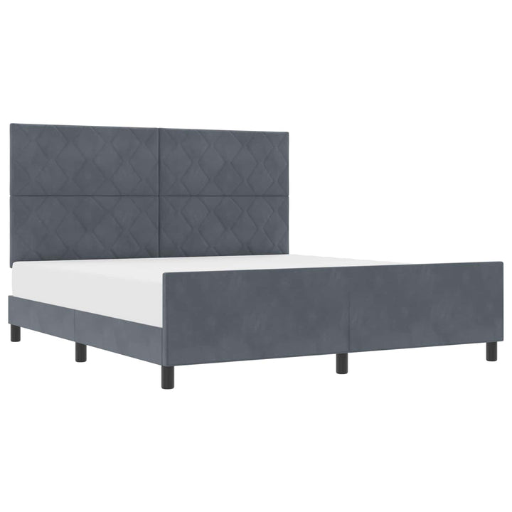 Box spring seng med hovedgærde Mørkegrå 180 x 200 cm Fløjl