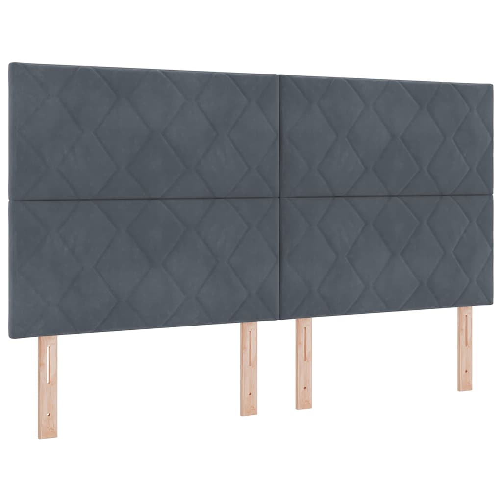 Box spring seng med hovedgærde Mørkegrå 180 x 200 cm Fløjl