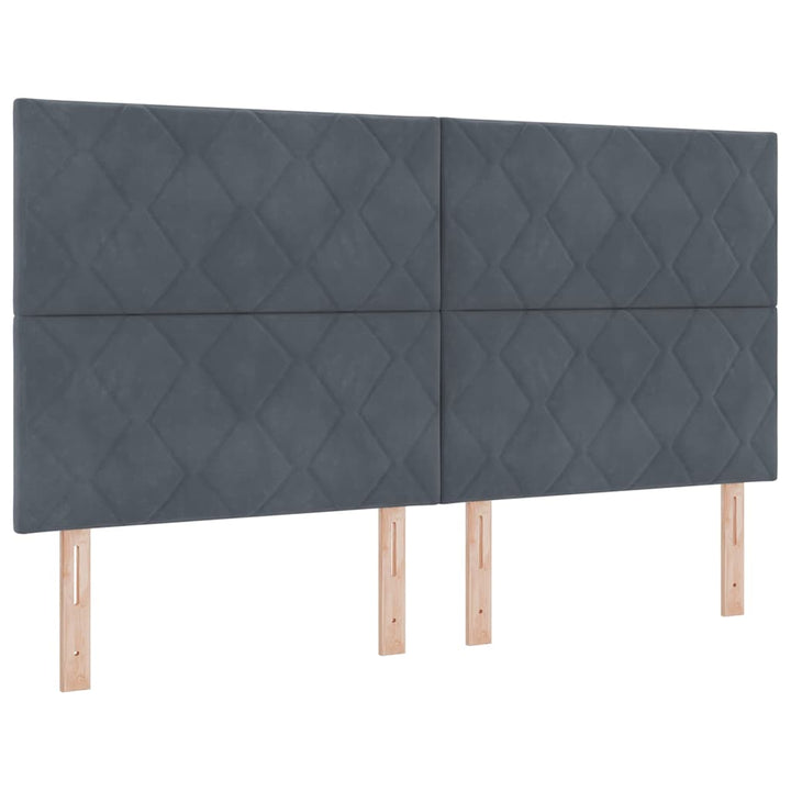Box spring seng med hovedgærde Mørkegrå 180 x 200 cm Fløjl