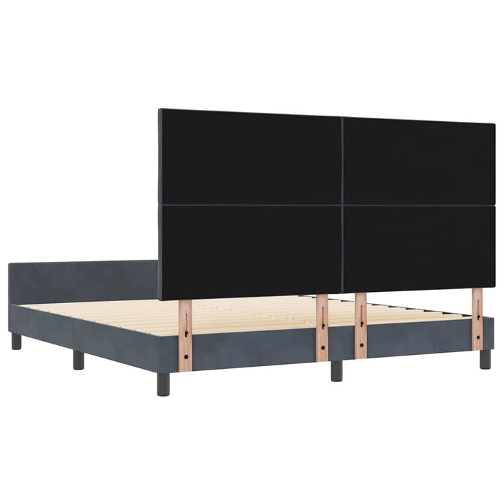 Box spring seng med hovedgærde Mørkegrå 180 x 200 cm Fløjl