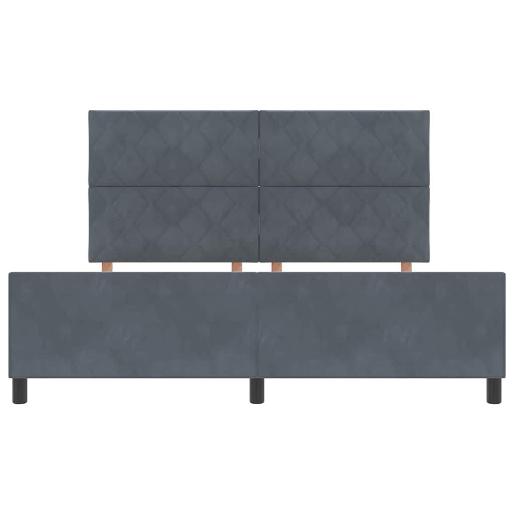 Box spring seng med hovedgærde Mørkegrå 180 x 200 cm Fløjl