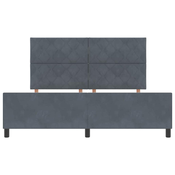 Box spring seng med hovedgærde Mørkegrå 180 x 200 cm Fløjl
