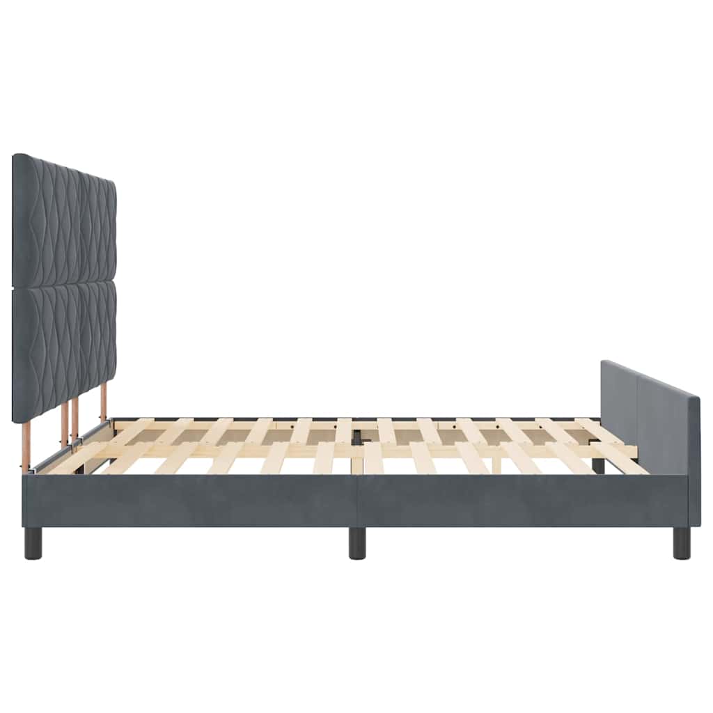 Box spring seng med hovedgærde Mørkegrå 180 x 200 cm Fløjl